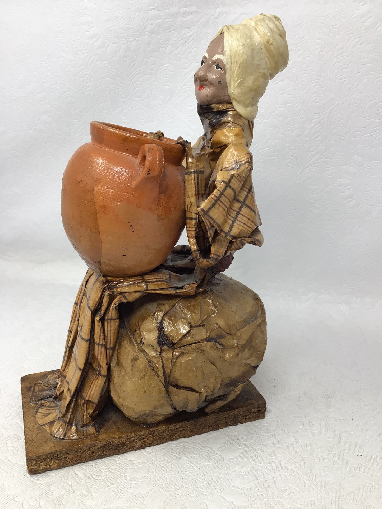 Two Mexican Paper Maché Folk Art Figurines