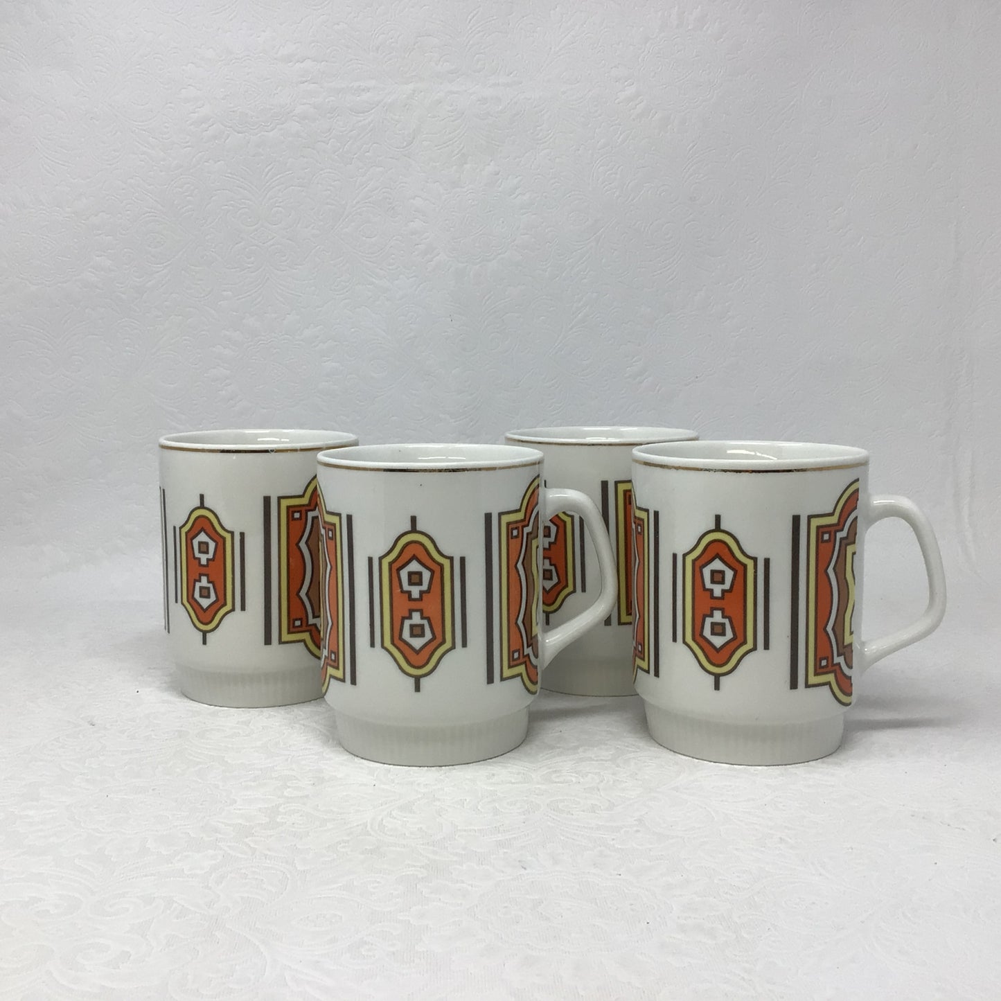 Set of 4 Retro Coffee Mugs