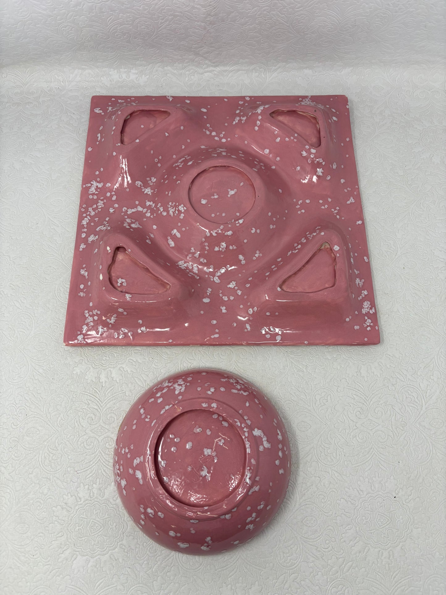 Pink Ceramic Appetizer Tray