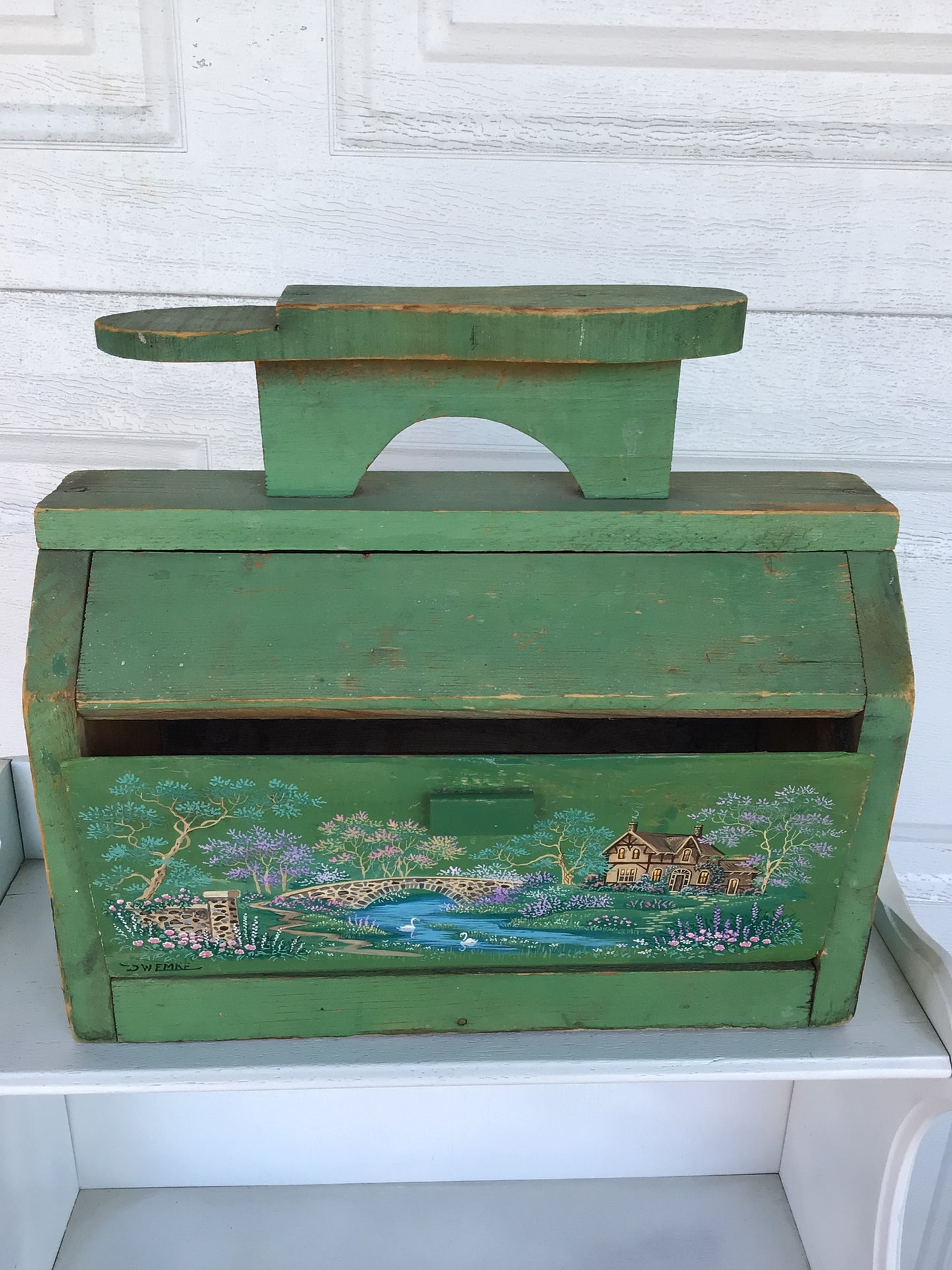 Vintage Shoe Shine Wooden Box