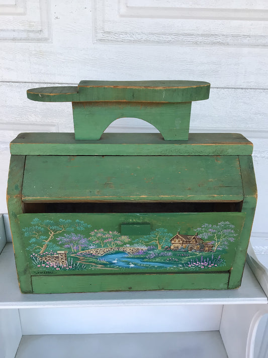 Vintage Shoe Shine Wooden Box
