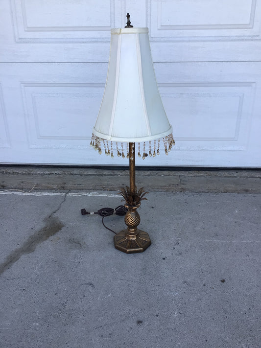 Pineapple Brass Lamp with Beaded Shade