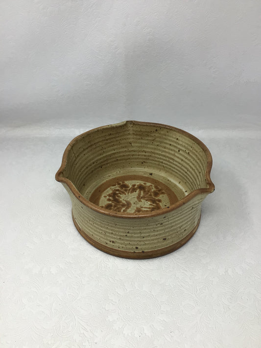 Handmade Ribbed Pottery Bowl