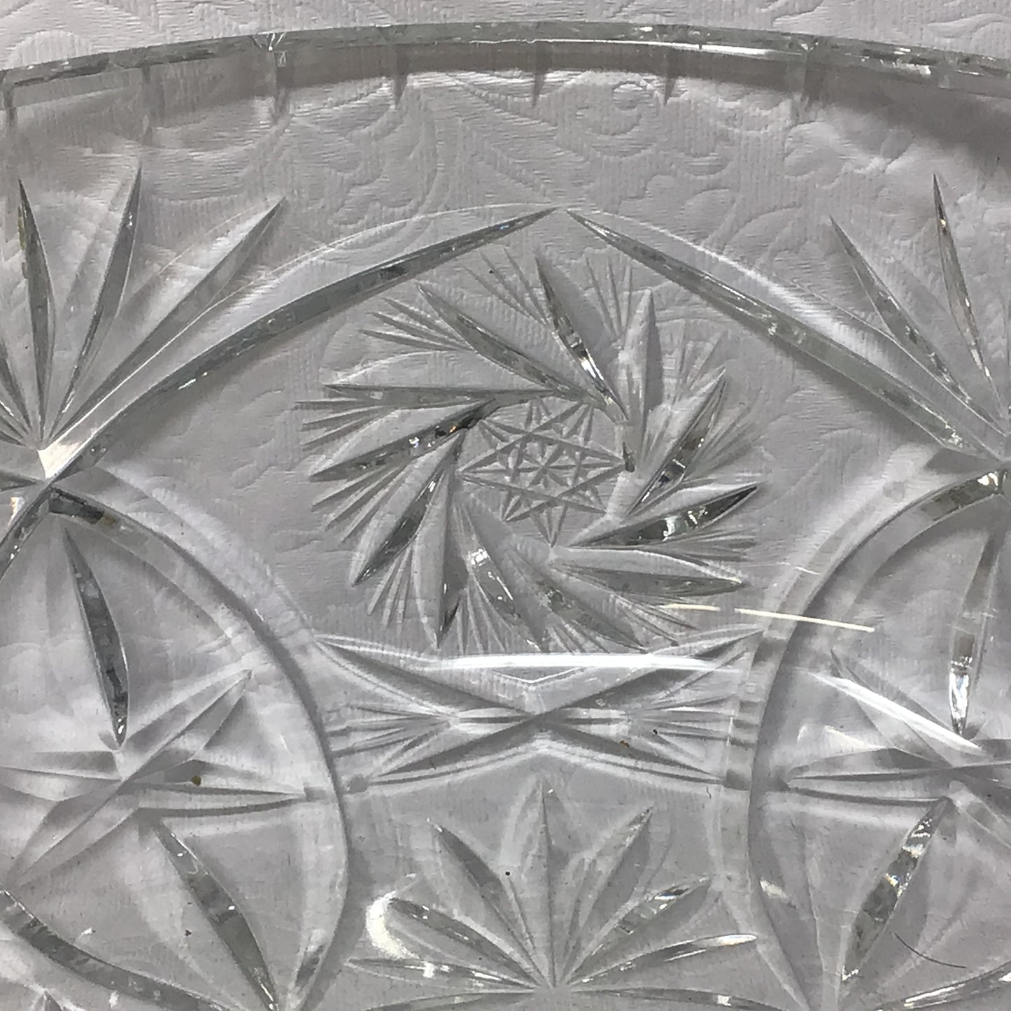 Vintage Galway Irish Heavy Hand Cut Pinwheel Crystal Bowl