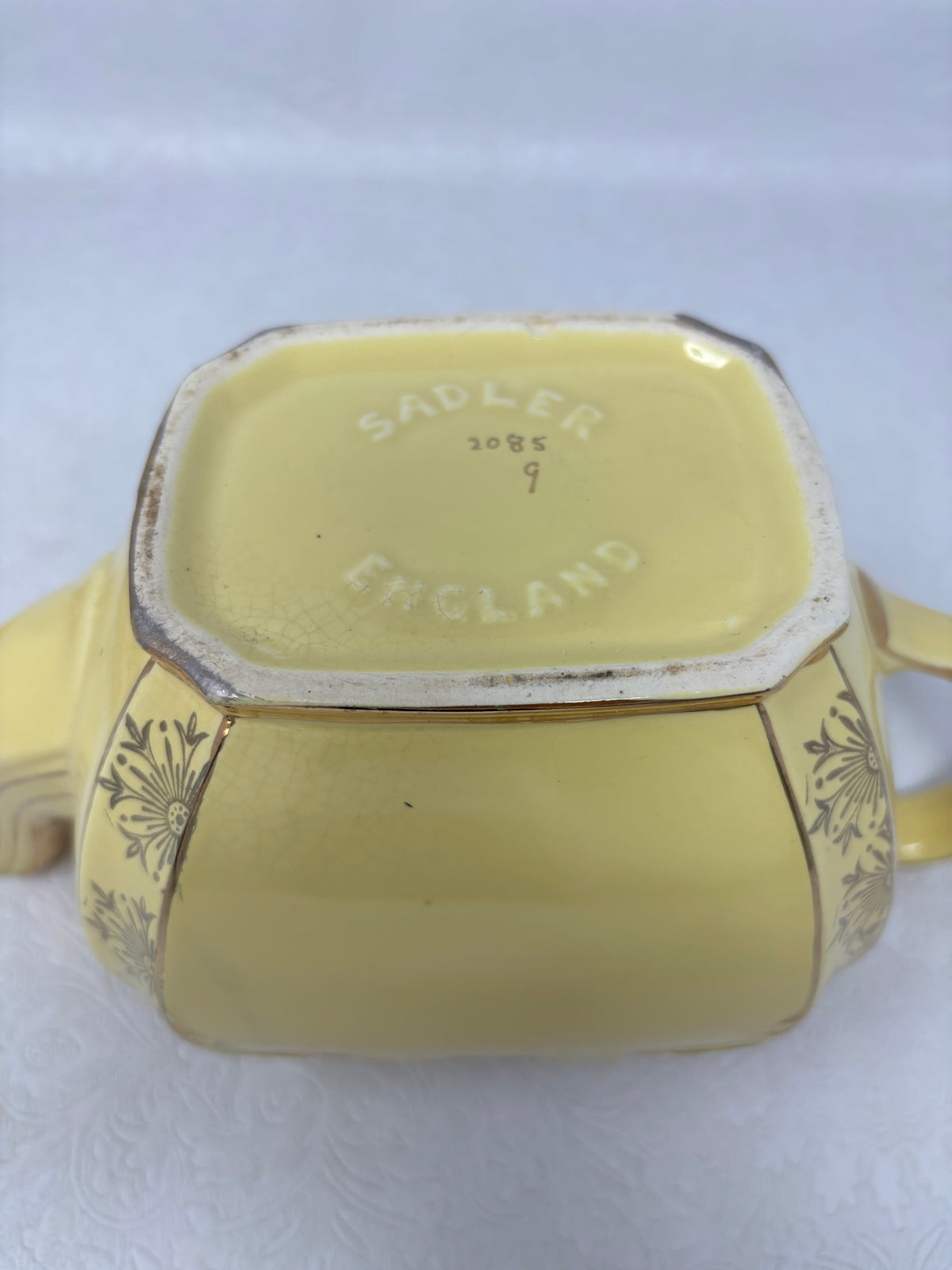 Vintage Sadler Yellow Cube Teapot