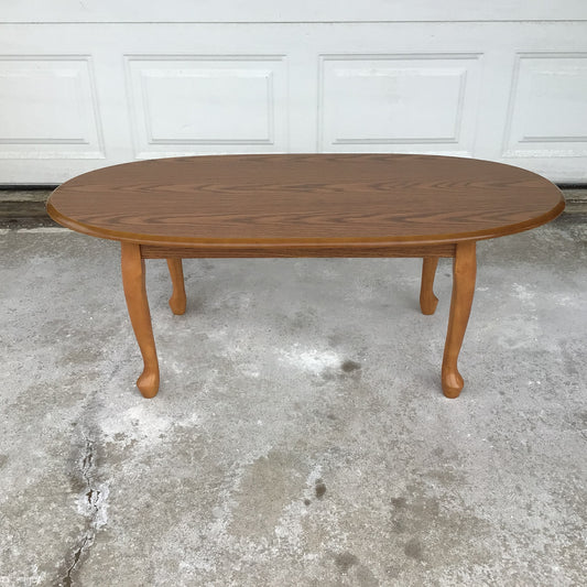 Simple Wooden Oval Coffee Table