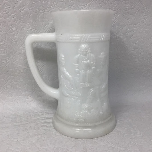 Vintage Federal Milk Glass Tavern Beer Stein Tankard Mug 1960’s