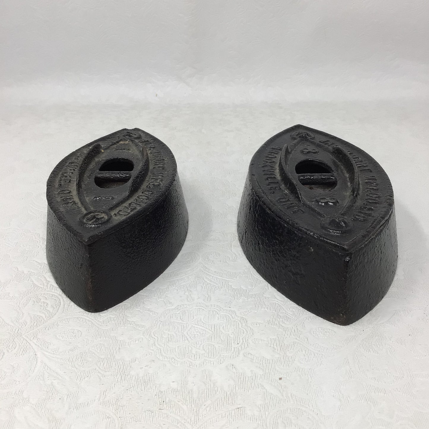 Set of Two Antique Sad Iron Bases