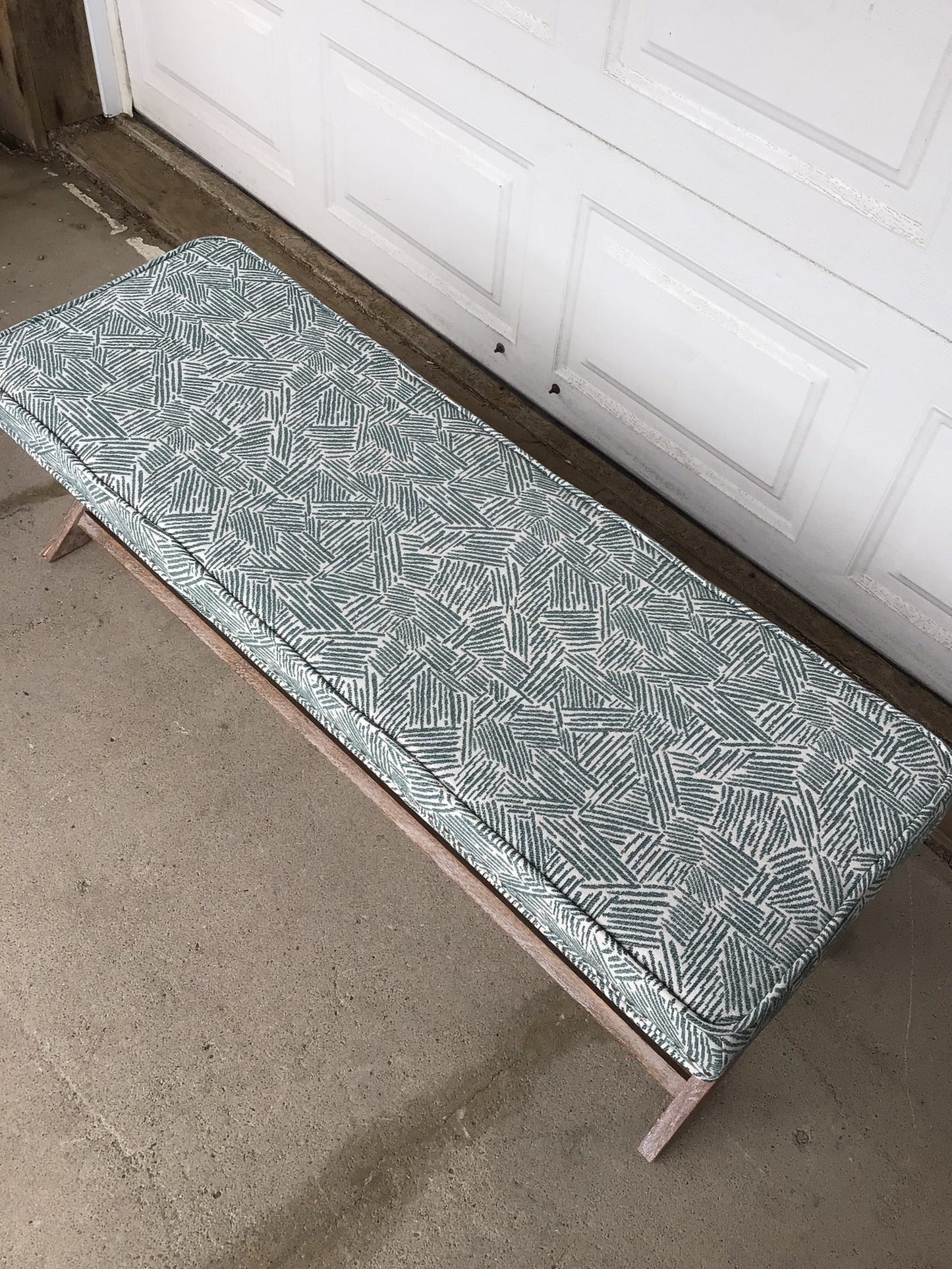 Teal & White Bench
