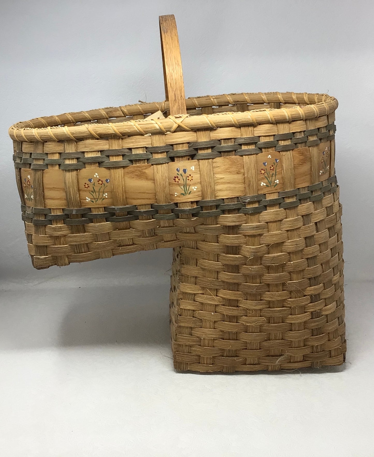 Vintage Rustic Country Woven Stair Basket