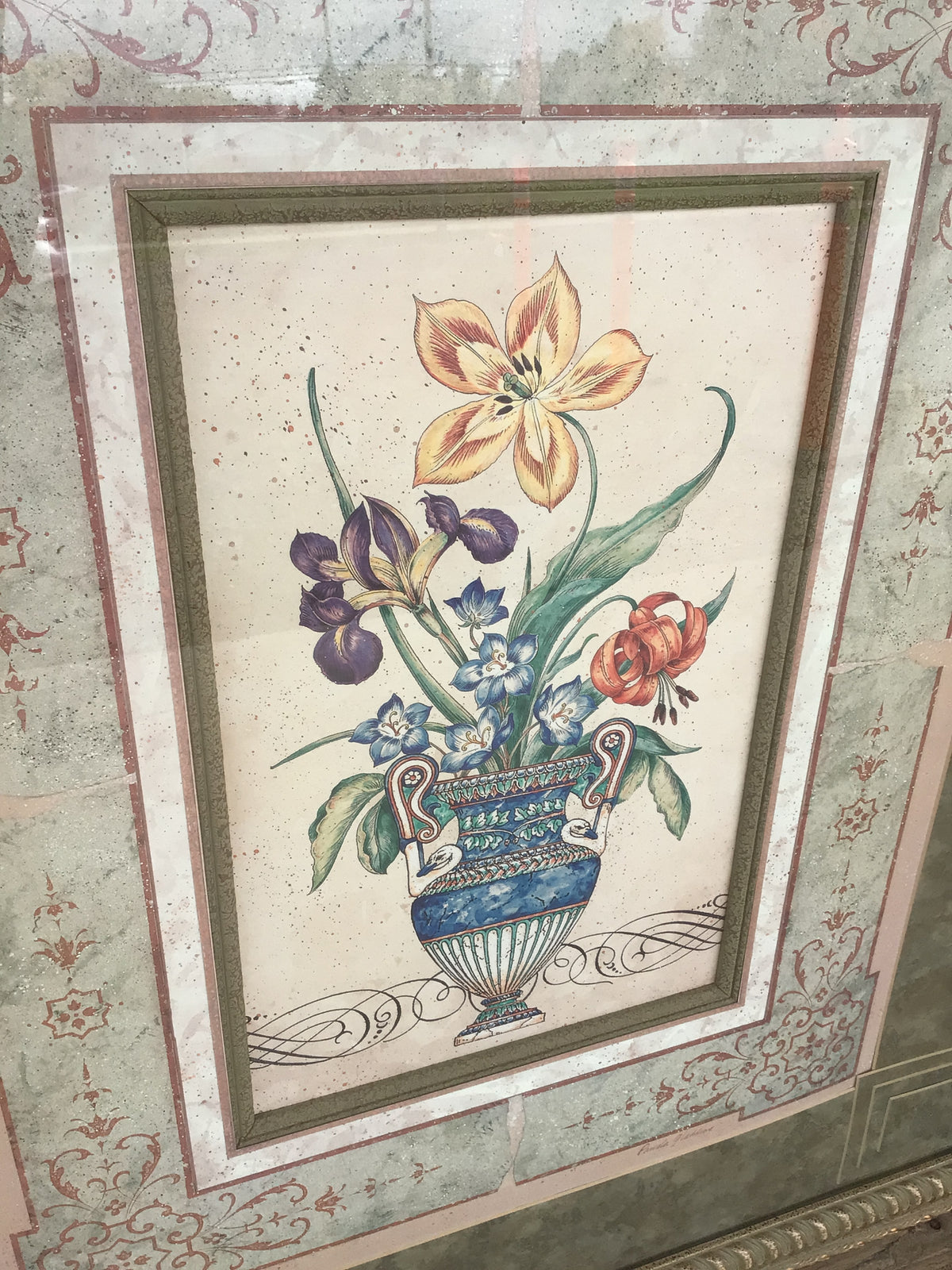 Framed and Matted Floral Art