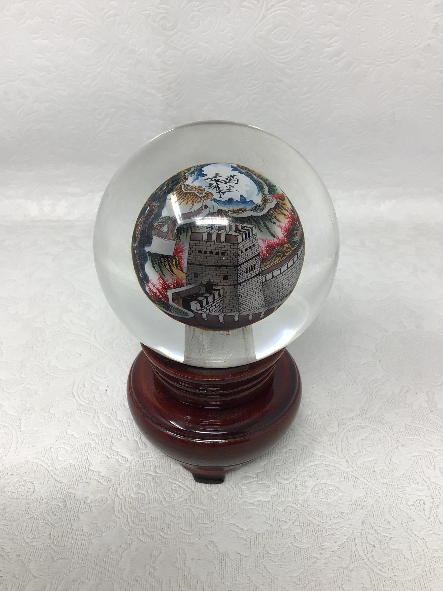 Spinning Reverse Painted Great Wall of China Orb