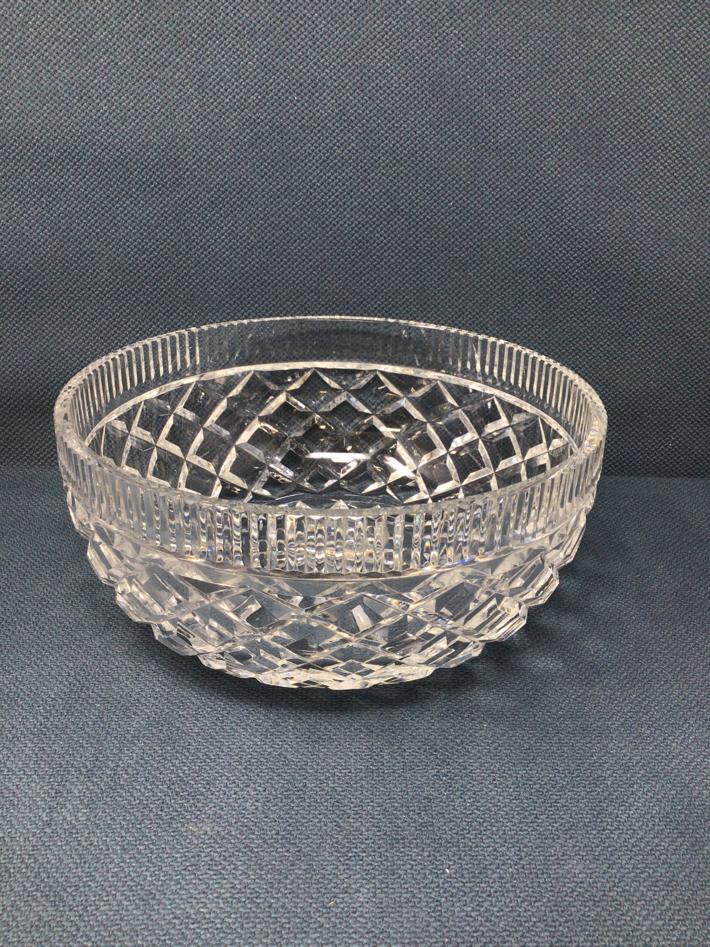 Crystal Bowl with Diamond-cut Pattern