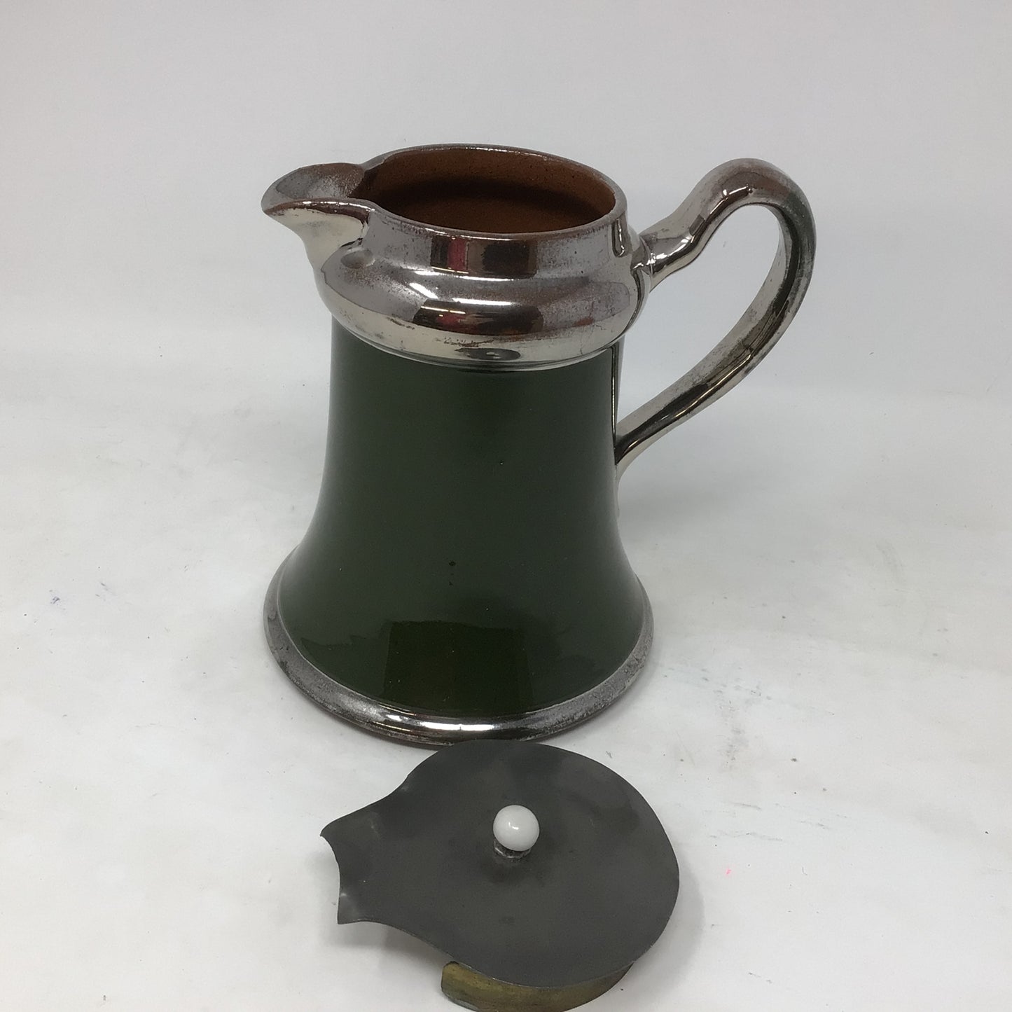 Vintage Green Enamelled Stoneware Jug