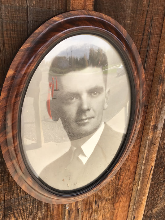 Vintage Oval Portrait Frame of Young Man
