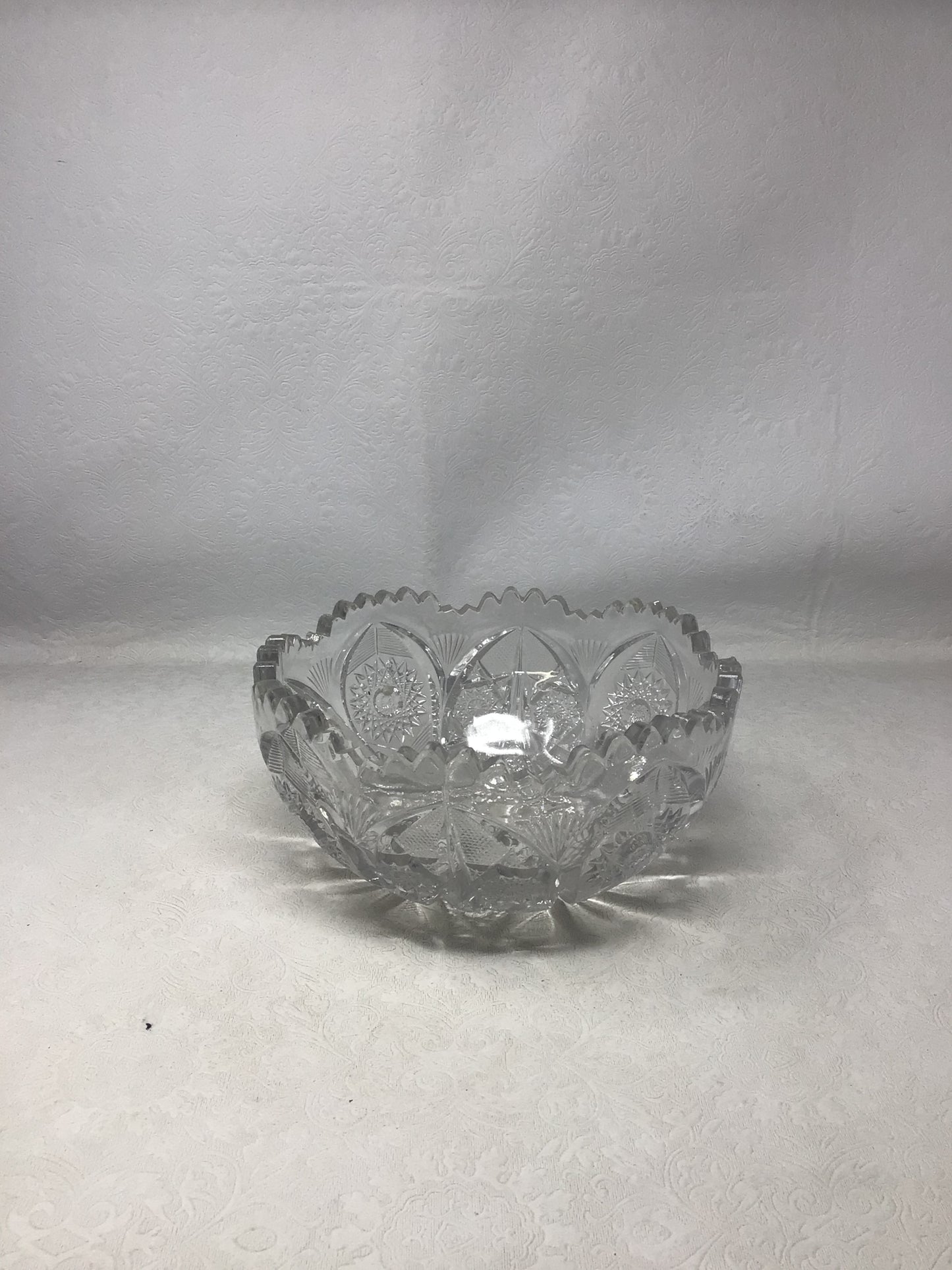Antique American Brilliant Period Crystal Cut Glass Bowl