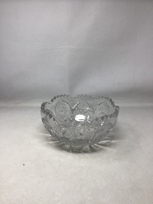 Antique American Brilliant Period Crystal Cut Glass Bowl