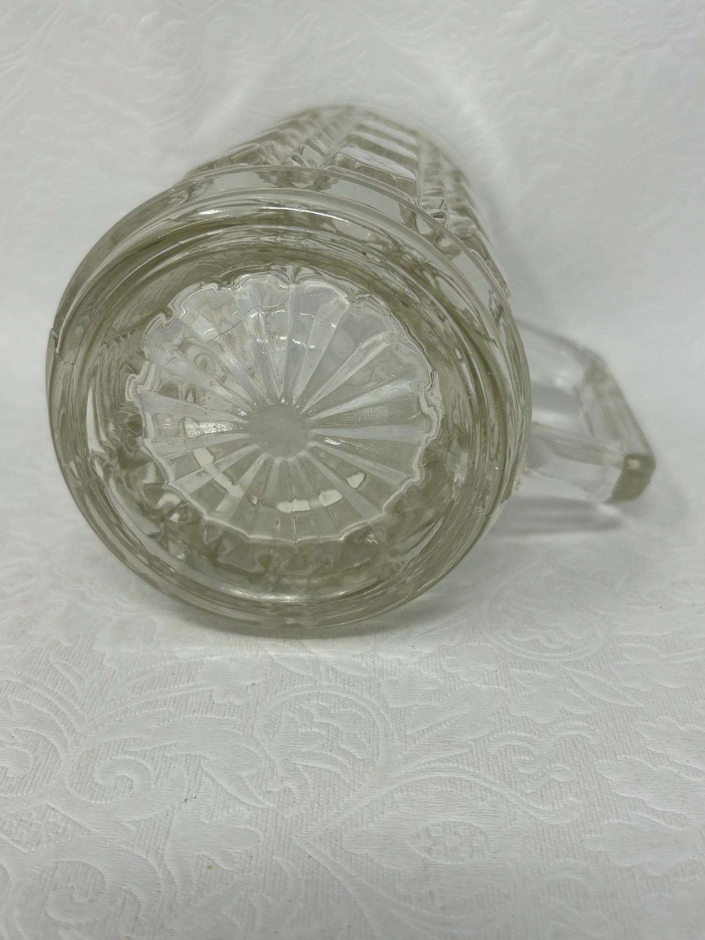 Vintage Federal Windsor Button & Cane Pattern Glass Pitcher