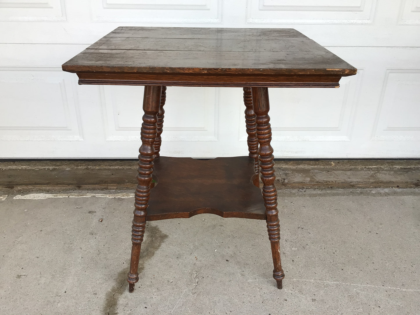 Vintage Wood Spindle Legged Side Table