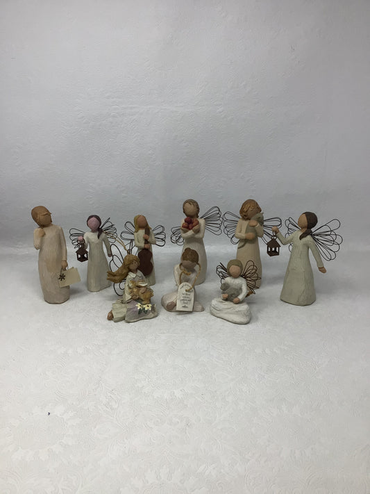 Hand-Carved Willow Tree Angels with Companions