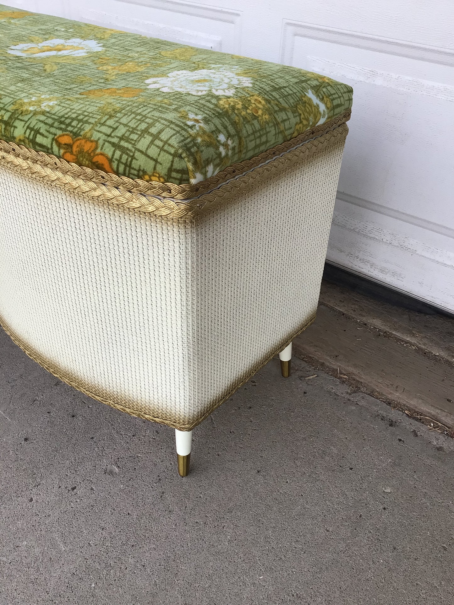 Gold and Floral Ottoman