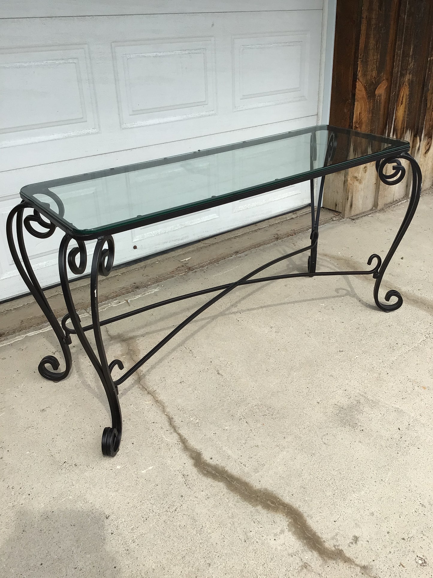 Glass and Metal Hallway Table