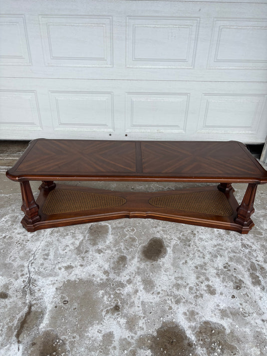 Rectangular Coffee Table with Faux Bamboo Bottom