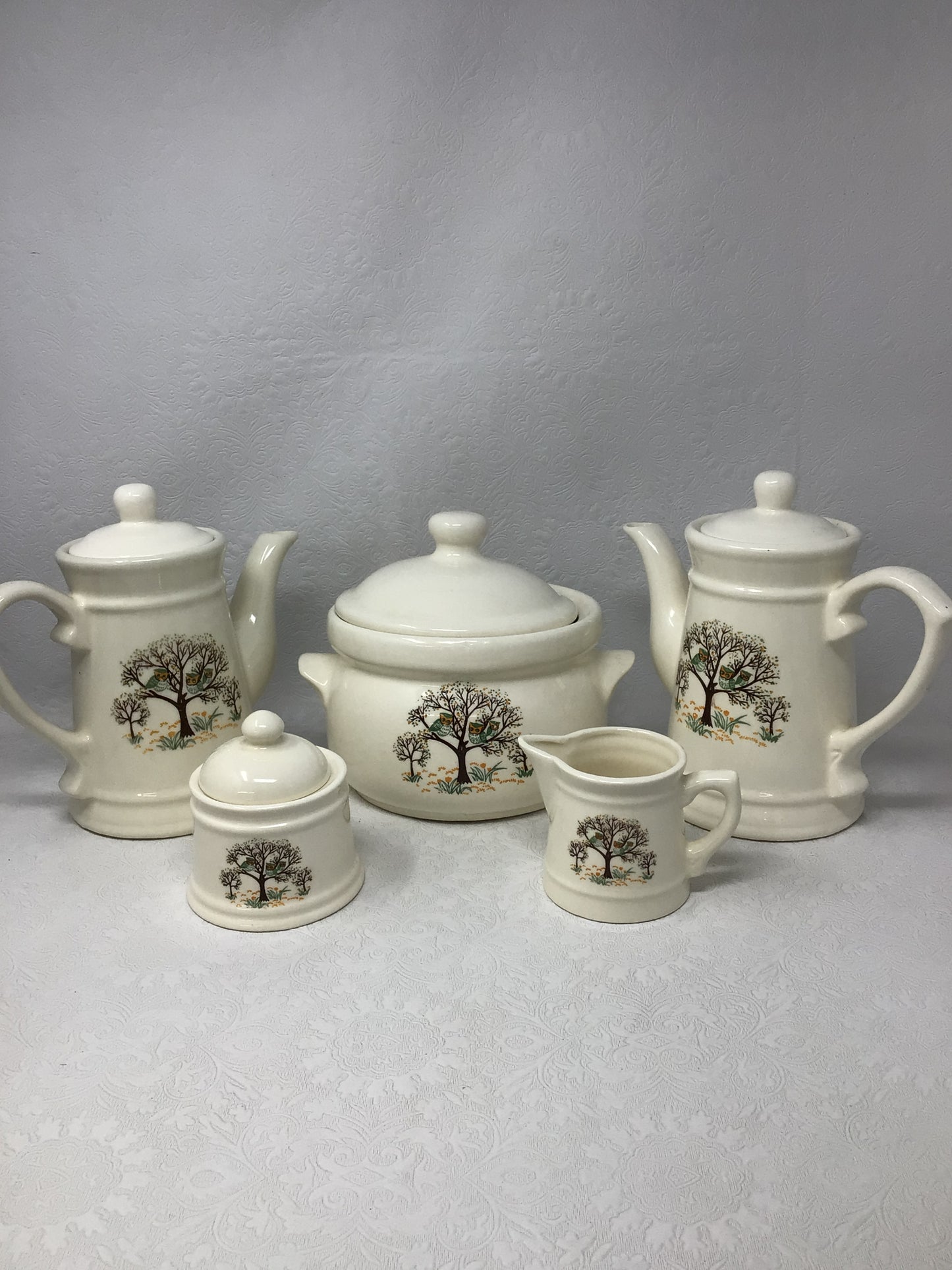 1970s Owl and Tree Tea Set