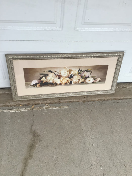 Silver Framed Photograph of Flowers