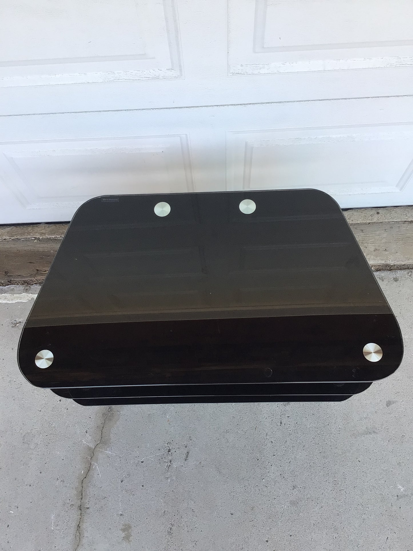 Black Glass and Chrome Media Unit