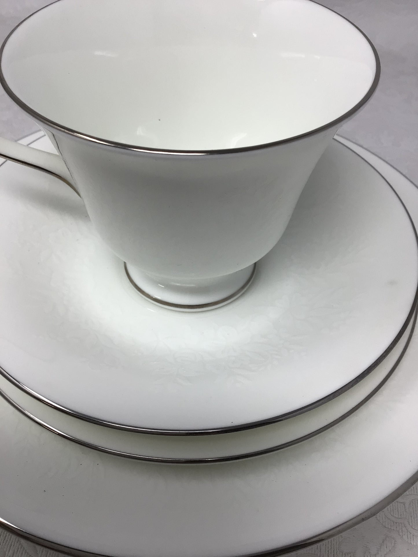 Wedgwood Silver Ermine Teacup Set