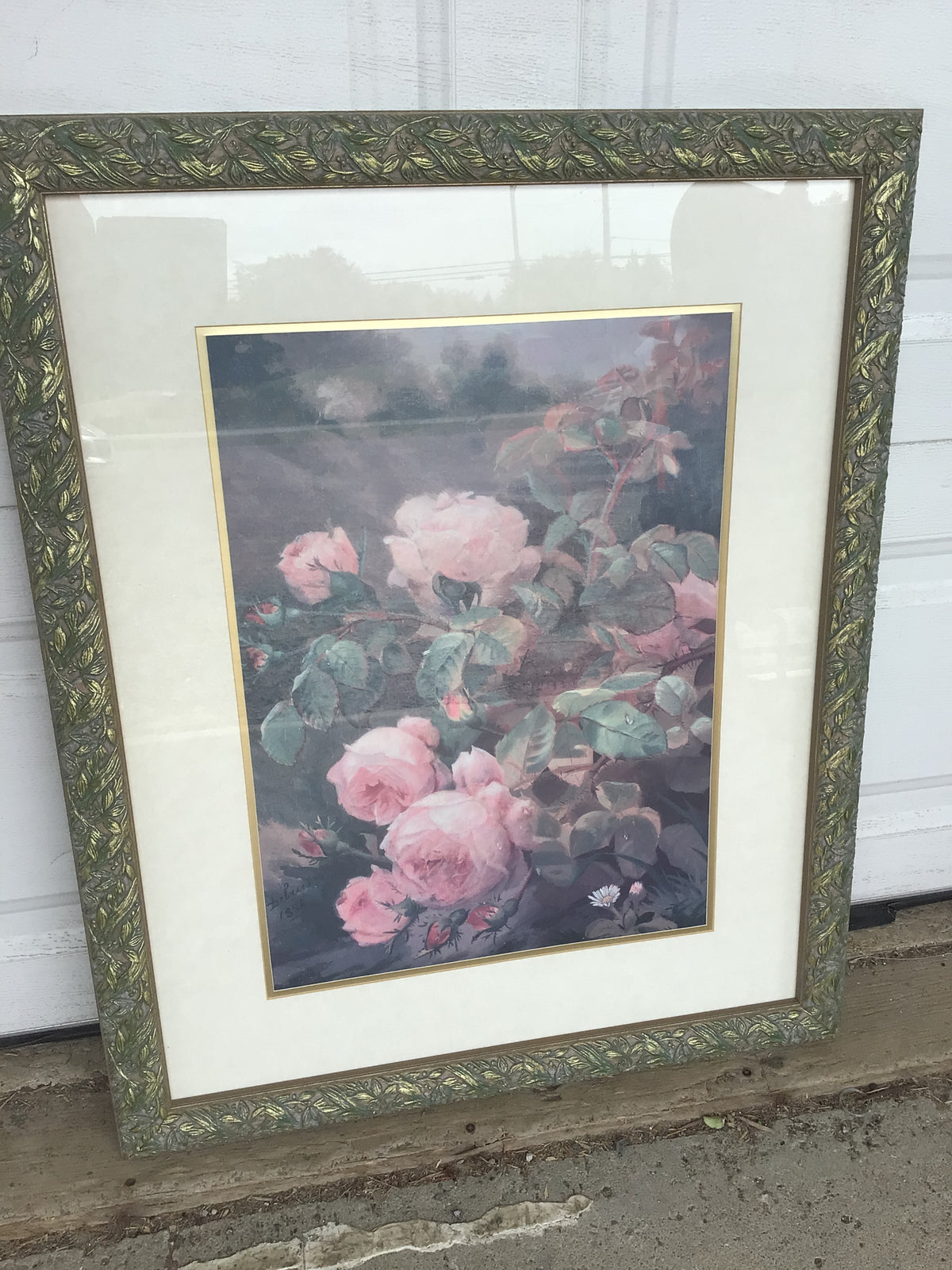 Framed Vintage-style Floral Art Print
