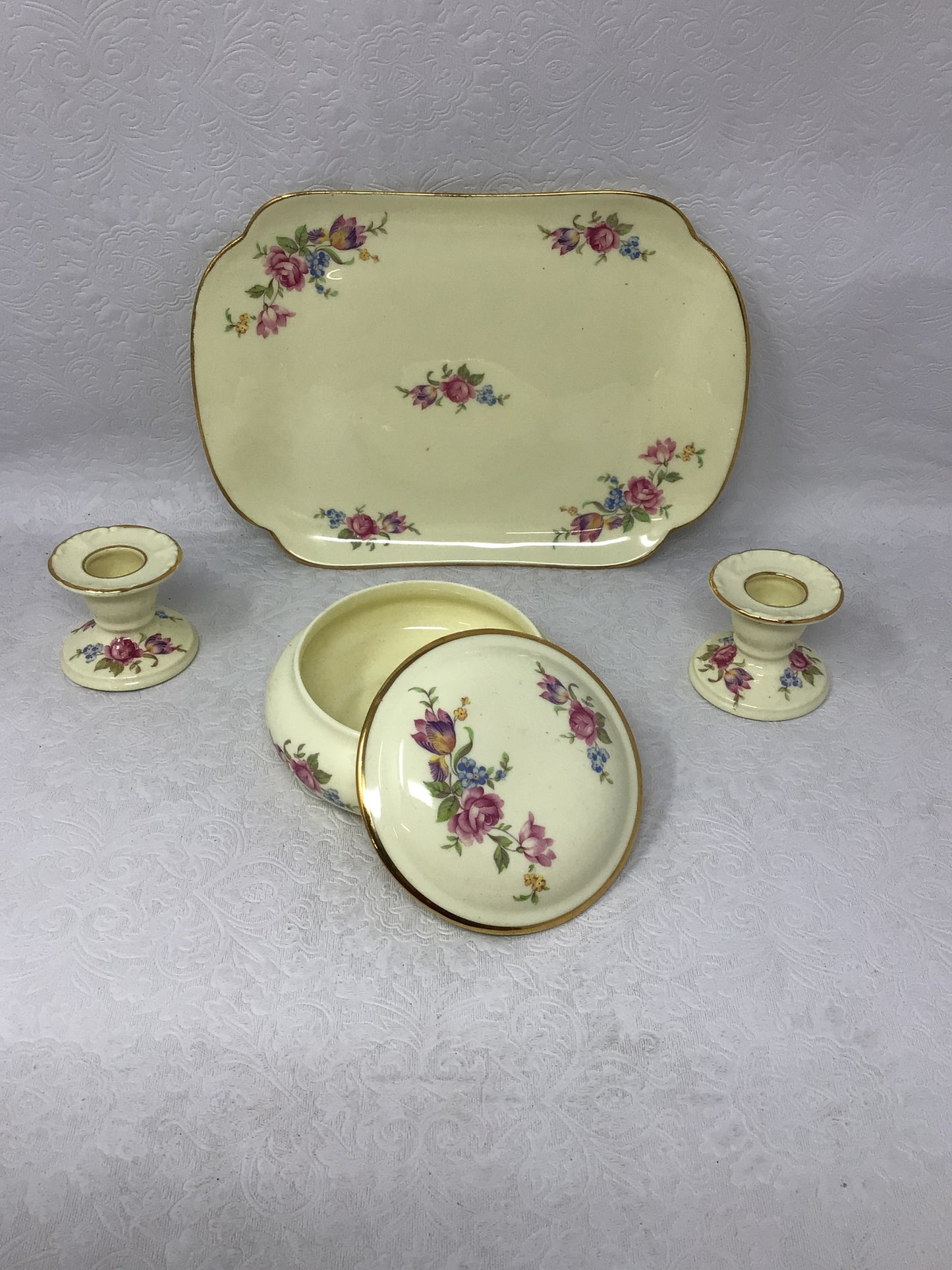 Set of 4 Vintage Adderley Vanity Set
