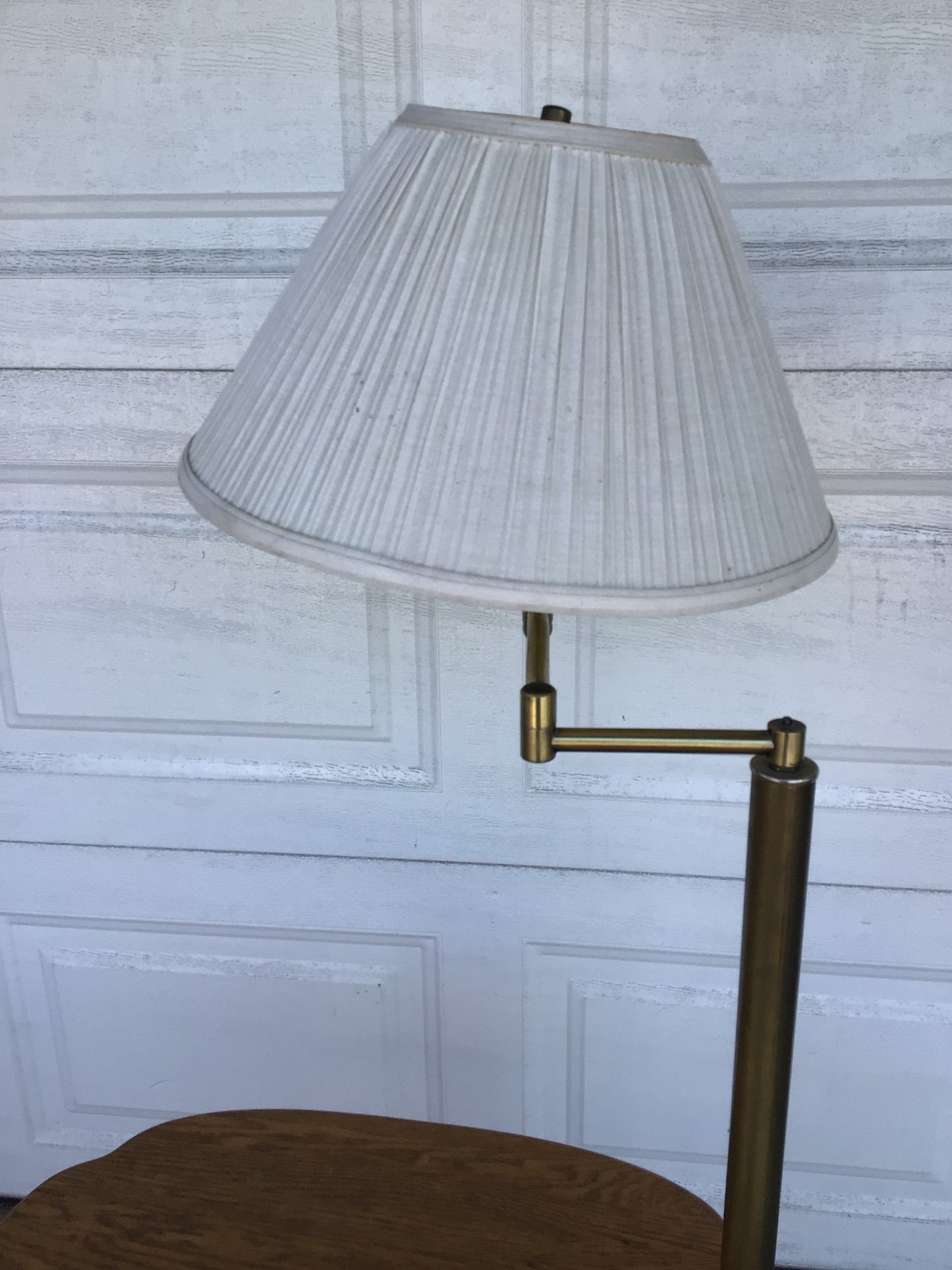 Vintage Wooden Side Table and Lamp