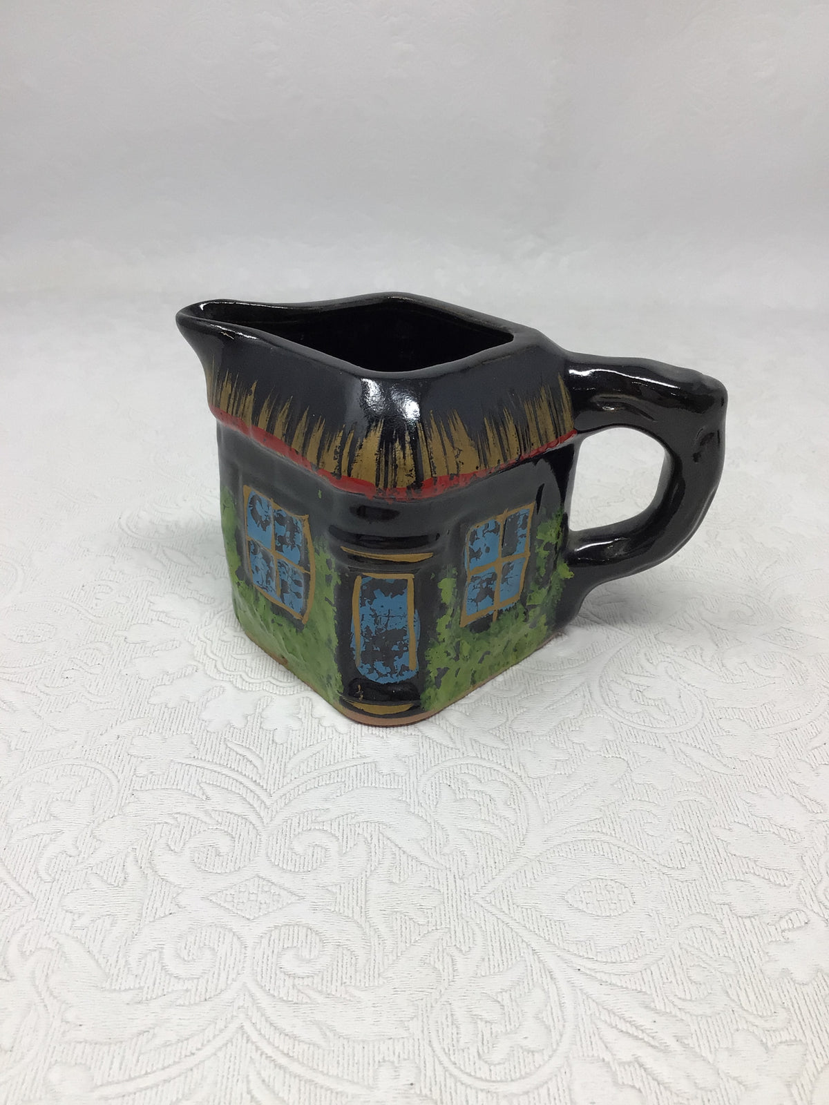3 Piece Black Cottage Tea Set
