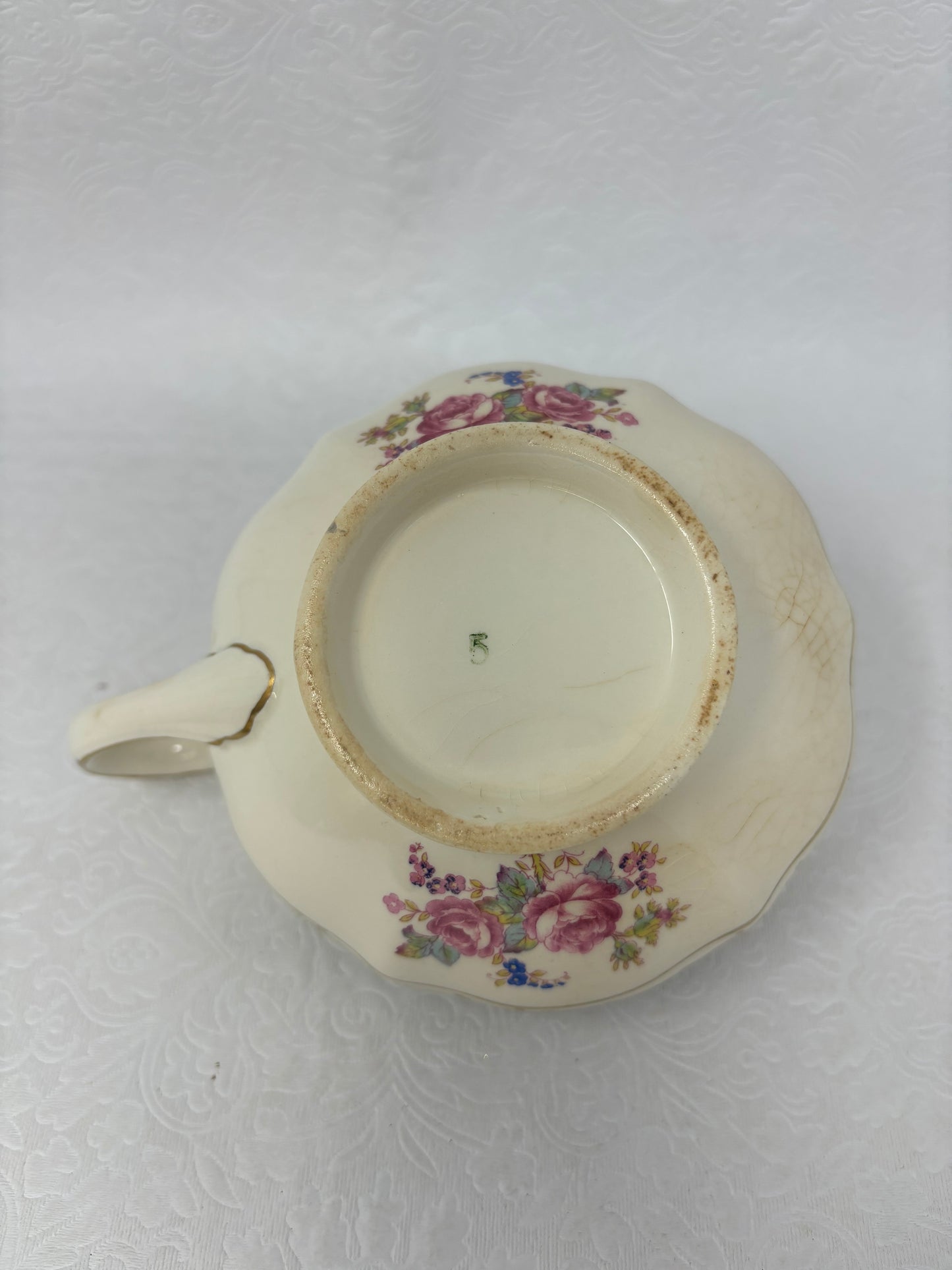 Vintage Pottery Gravy Boat Or Creamer Jug