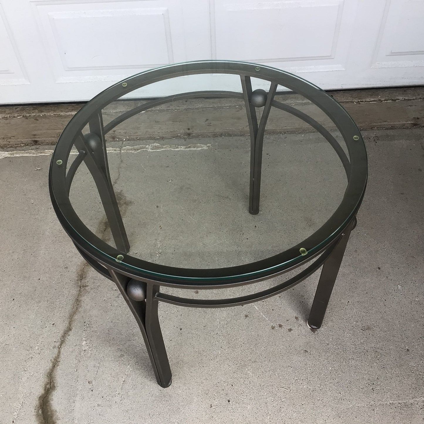 Round Glass Top Occasional Table