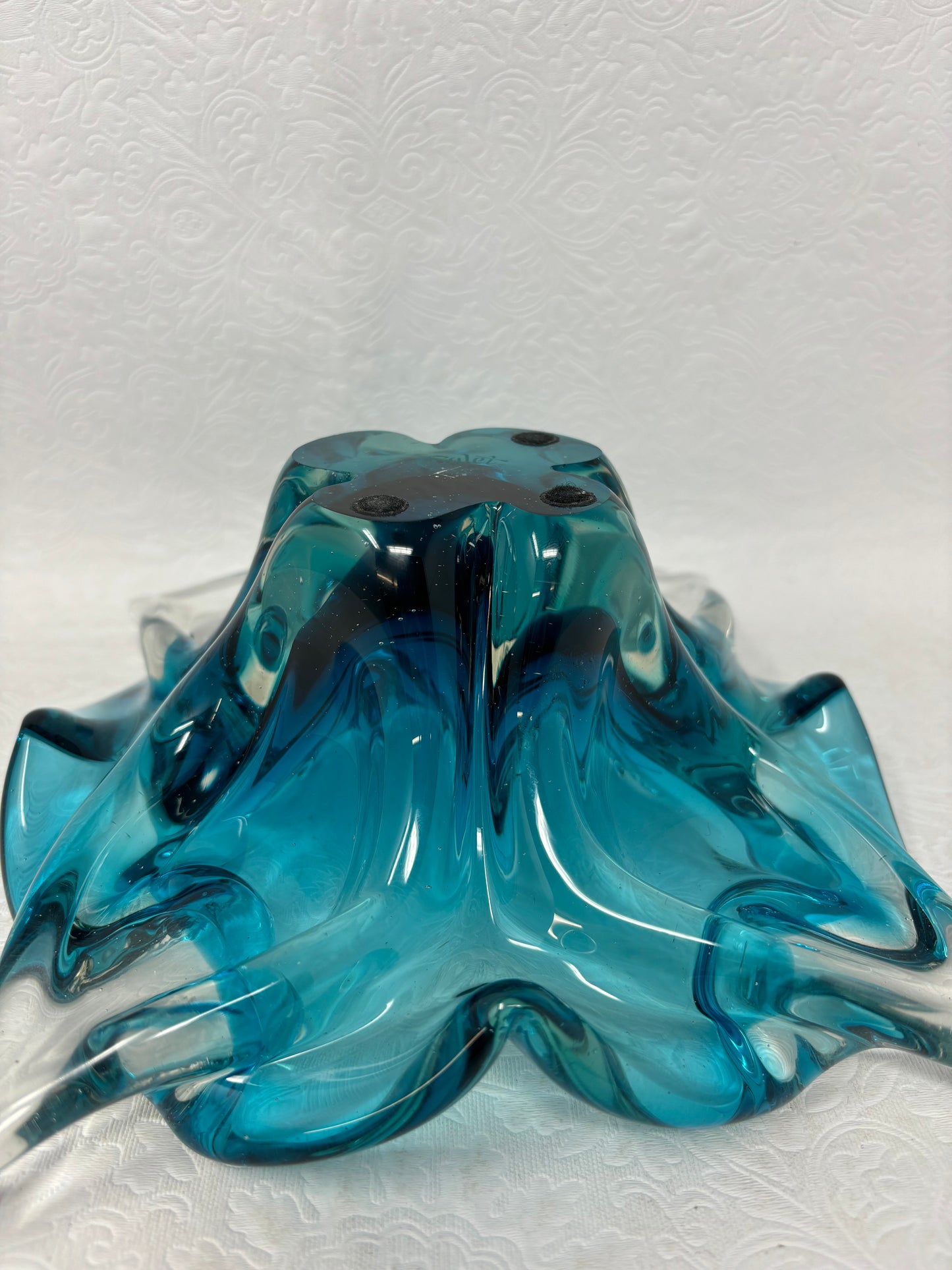 Chalet Canada Blown Glass Blue Dish