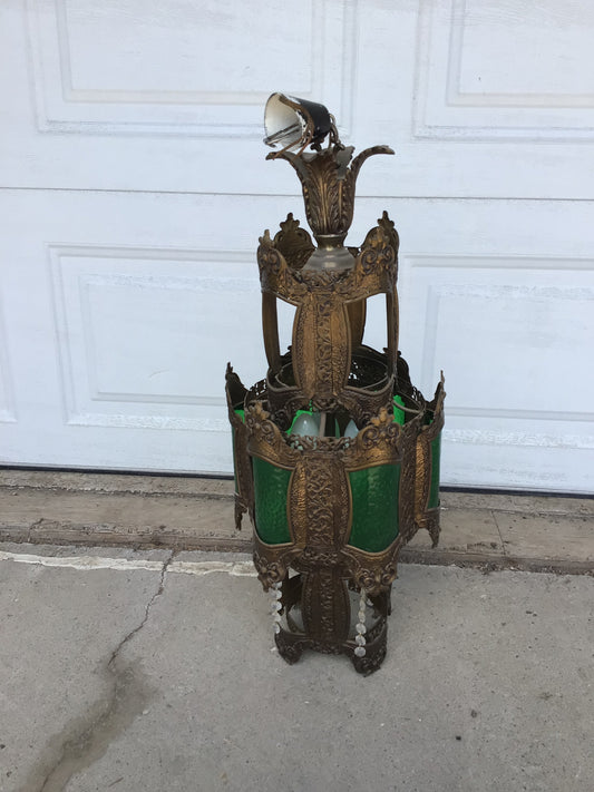 Vintage Emerald Green Gothic Light Fixture