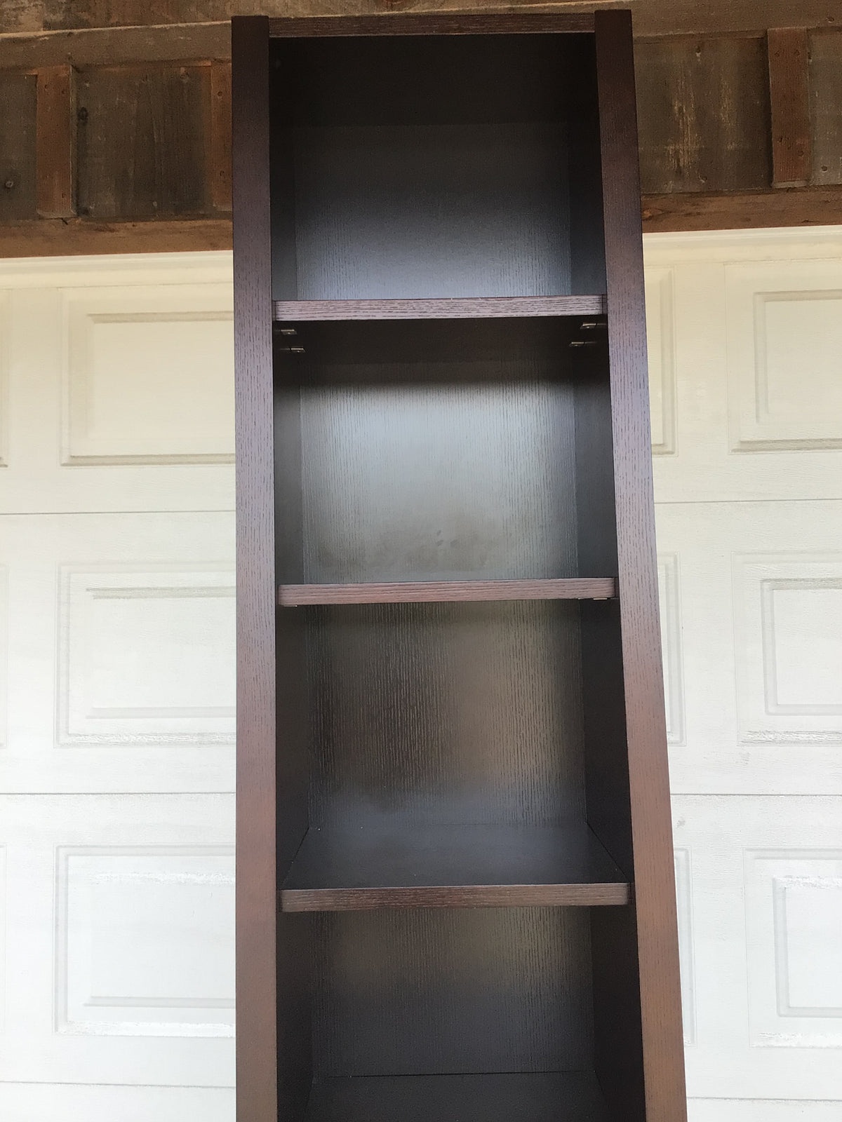 Tall Dark Wood Shelf