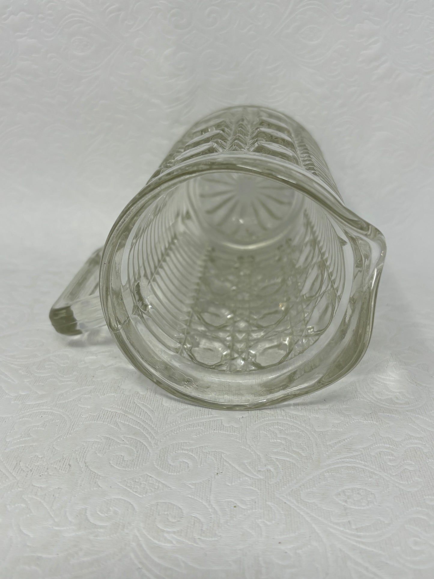 Vintage Federal Windsor Button & Cane Pattern Glass Pitcher