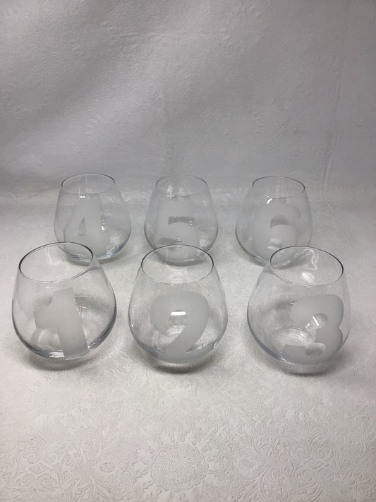 Numbered Wine Glasses