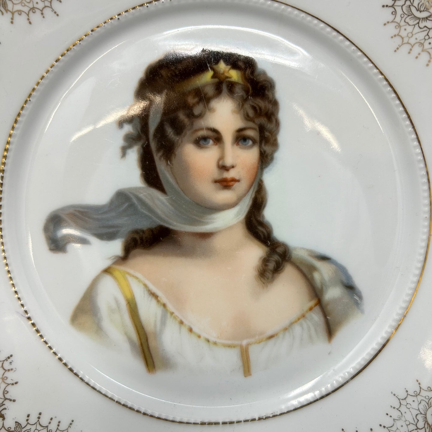 Antique Porcelain Plate of Queen Louise of Prussia Z.S. and Co. Mignon Bavaria