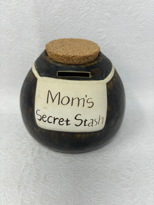 “Moms Secret Stash” Pottery Jar With Cork