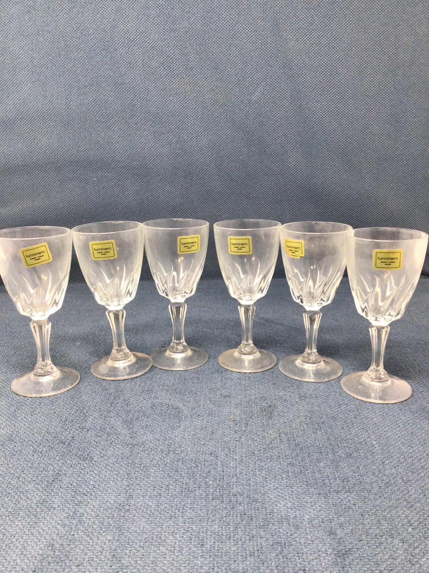 Vintage Luminarc "Flamenco" Design Small Wine or Sherry Glasses