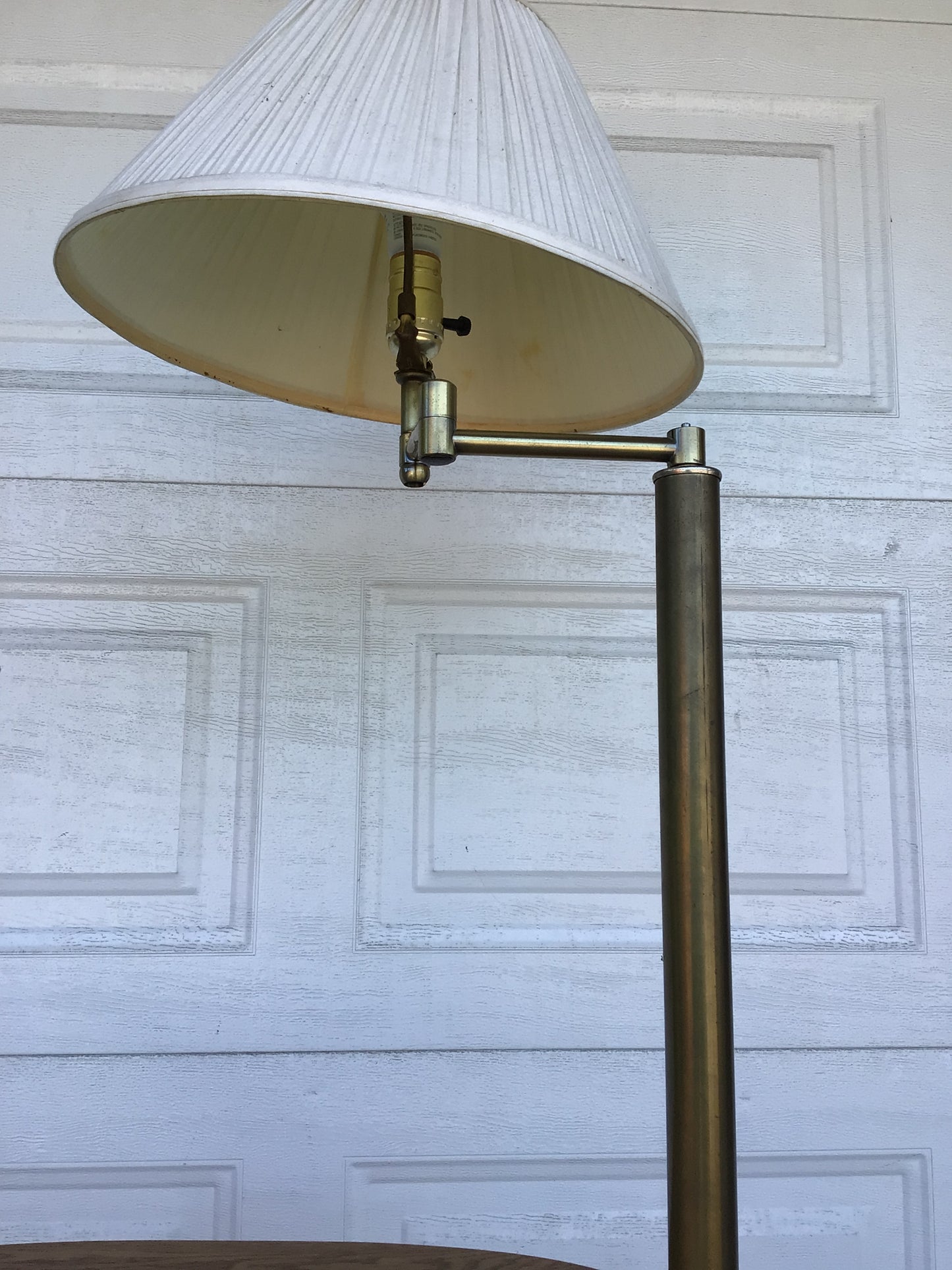 Vintage Wooden Side Table and Lamp