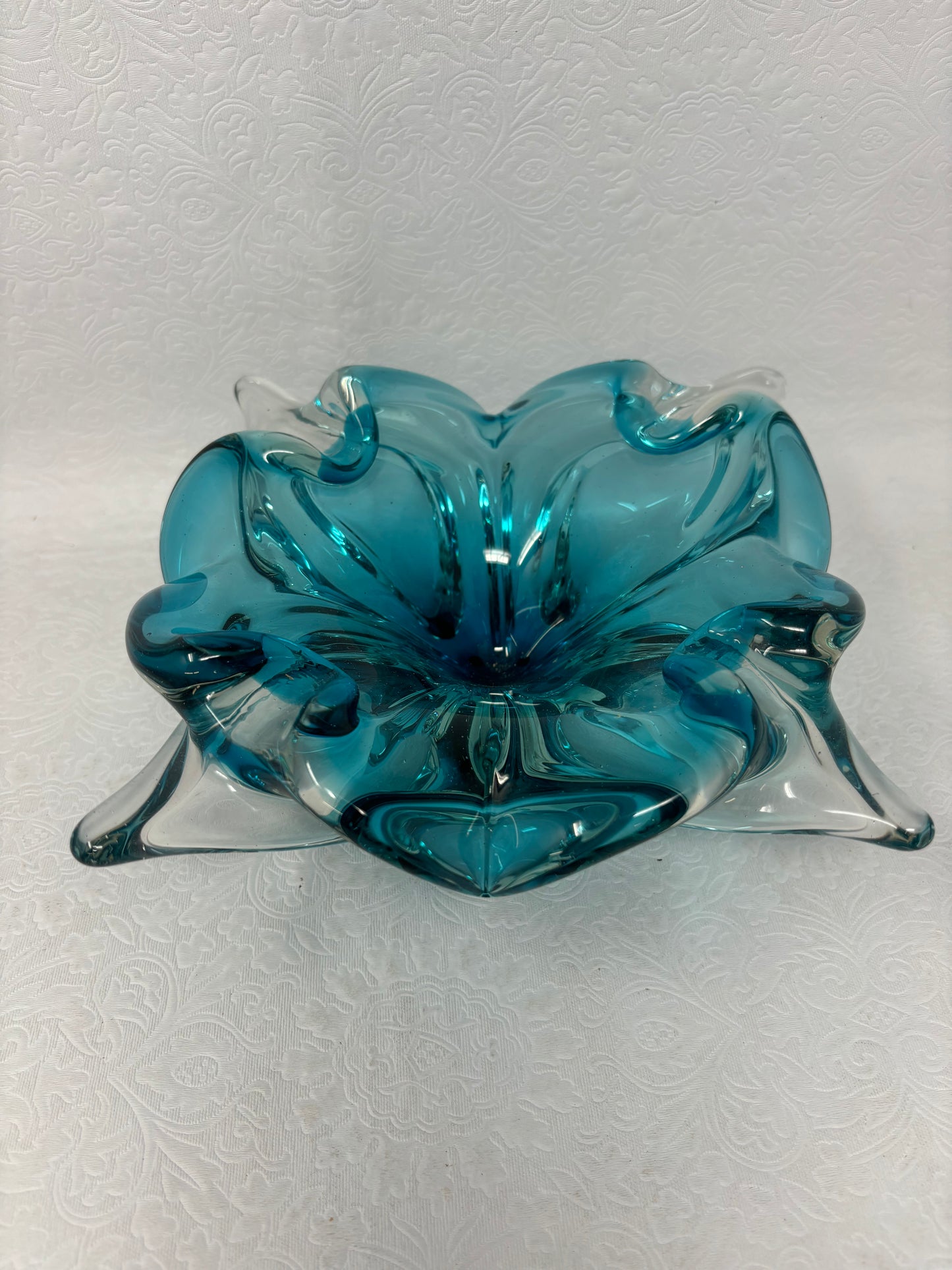 Chalet Canada Blown Glass Blue Dish