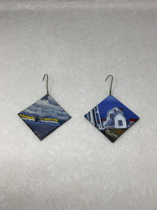 Seaside Miniature Paintings by Sally O’Grady, Set of 2