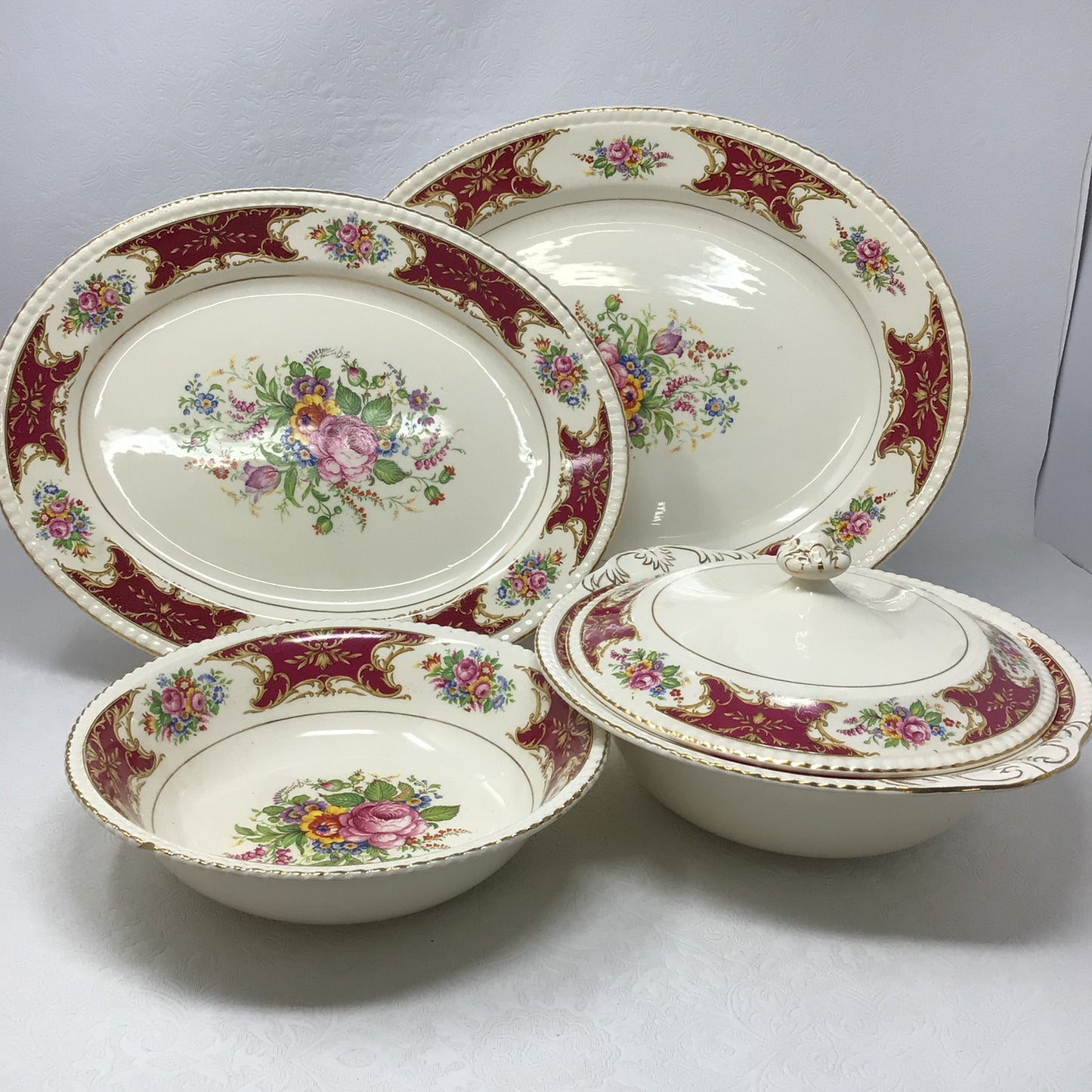 “Rosita” Dinnerware 18k Gold Rimmed 62 pc Set