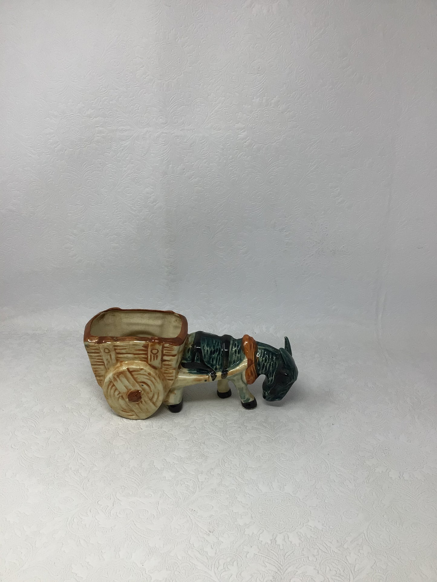 Ceramic Donkey and Cart Planter